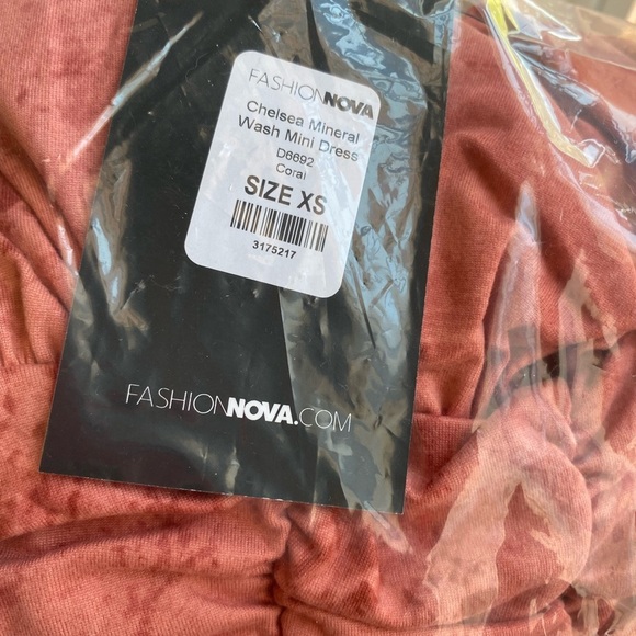 Fashion Nova Chelsea Coral Mineral Wash Mini Dress - Picture 6 of 14